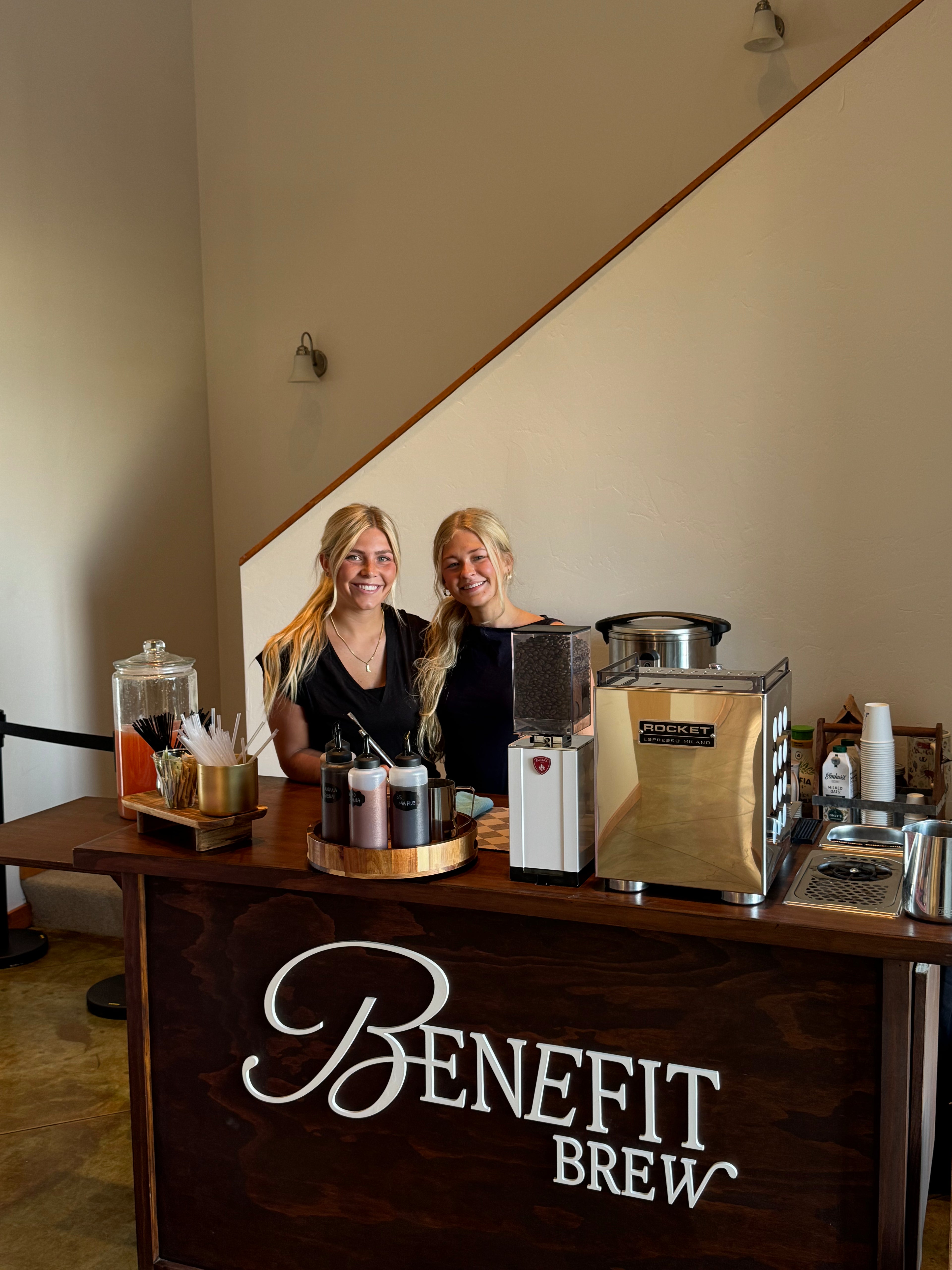 Benefit Brew mobile coffee cart and team in Bozeman, MT